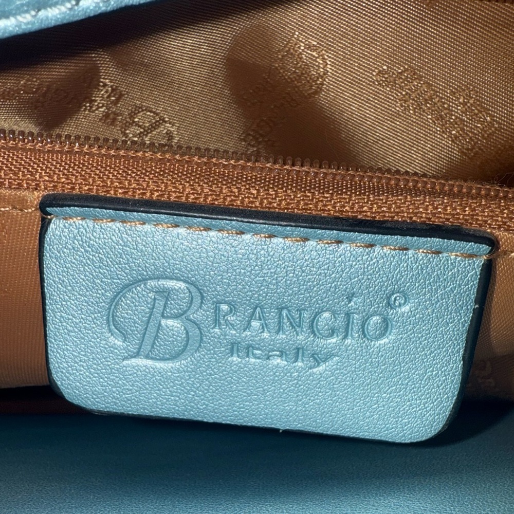 Chic Light Blue Satchel with Patterned Design - Picture 11 of 14